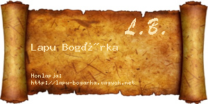 Lapu Bogárka névjegykártya
